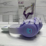 Навушники бездротові LED з вушками CAT STN-28 PRO фіолетові